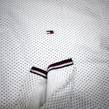新品 トミーヒルフィガー 刺繍ロゴ ポロシャツ(XL) ホワイト 柄 ゴルフにも！TOMMY HILFIGER USAモデル /ba36_画像8