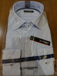 新品未使用タグ付 HIROCO KOSHINO 長袖ワイシャツ 41ー82 薄ブルー ゆうパック760円