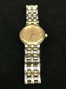 H334★オメガ デビル OMEGA De Ville クォーツ 腕時計 ゴールド文字盤 コンビカラー※GW休暇の為4/30以降の発送は5/7～になります