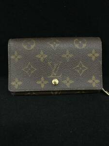 F60★LOUIS VUITTON ルイヴィトン M61730 モノグラム ポルトモネビエ トレゾール 二つ折り 財布 ウォレット ブラウン系