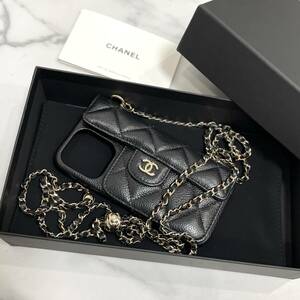 32128【新作】 CHANEL シャネル キャビアスキン マトラッセ iPhoneケース