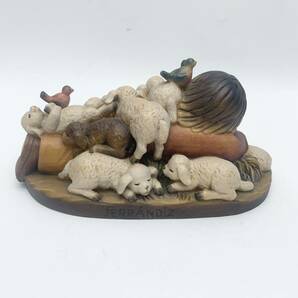 【1スタ】アンリ人形 Shepherd lying with lambs nativity フェランデス  木彫り フィギュア ドール イタリア製の画像5