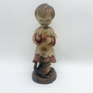 [1 start ] Anne li doll trumpet boy fe Landy s tree carving figure doll Italy made 25.5cm