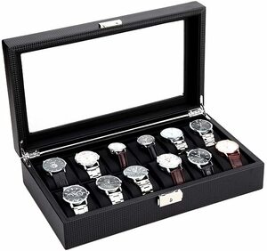 *1 jpy * with translation 1 2 ps wristwatch storage case carbon clock case arm clock case clock wristwatch storage dressing up display interior black 