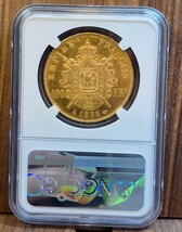 1858 フランス ナポレオン3世 100フラン NGC MS61 金貨 無冠 NGC鑑定 硬貨_画像3