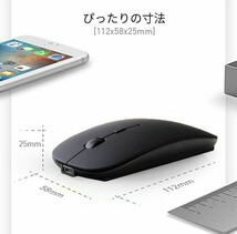 ワイヤレスマウス シルバー Bluetoothマウス マウス Bluetooth5.1 超薄型 静音 2.4Gマウス パソコン 無線マウス マウスパッド ゲーミング _画像7