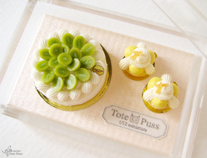* miniature 1/12 muscat. Anne torume* Saint Honore set / doll house clay confection cake food sample 