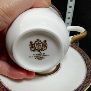 CS4224.【未使用】ORIENT EXPRESS カップ ソーサー コーヒーカップ 2客 金彩 箱入り/80の画像4