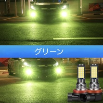 LED フォグランプ 3色切替 H8 H11 H16 36連SMD 12-36V LEDバルブ 2個セット ライト 電球 車 ホワイト グリーン イエロー 白 緑 黄色_画像5