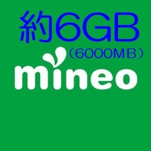 即決 mineo パケットギフト 約6GB　6000mb マイネオ 検索_20GB_10GB_5GB _3GB