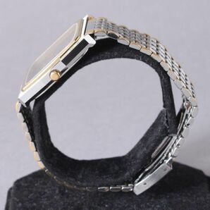 美品 TECHNOS テクノス エクスカリバー 腕時計 稼働 49.1g メンズ シルバー クォーツ ウォッチ ブラック文字盤 #N※745の画像5