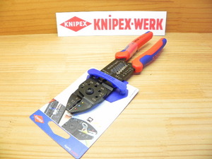 クニペックス 圧着ペンチ クリンピング プライヤー *KNIPEX 9721-215SB 絶縁端子圧着用