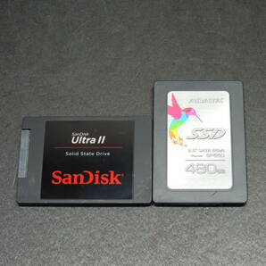 【2台まとめ売り/検品済み】SanDisk SDSSDHⅡ-480G / ADATA ASP550SS7-480GM SSD 480GB 管理:e-19の画像1