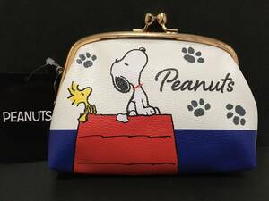 PEANUTS★スヌーピー　スヌーピーハウス　がま口ポーチ大☆彡　ネイビー☆　マルチケース　新品　スモール・プラネット　SNOOPY