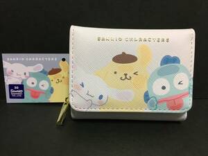 SANRIO/サンリオ　サンリオキャラクターズ　三つ折り財布☆彡　ライトブルー　小銭入れあり　ウォレット　新品　CRUX