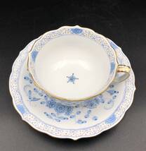 7703004-2【Meissen】マイセン/シノワズリシリーズ/インドの華リッチ/ブルー/カップ＆ソーサー/美品_画像4