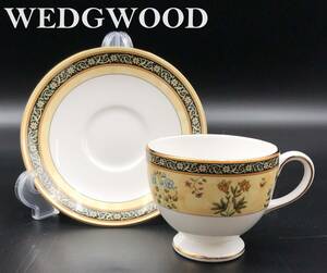 7703806-5【WEDGWOOD】BONE CHINA/INDIA/ウエッジウッド/ボーンチャイナ/カップ＆ソーサー