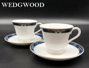 7703804-2【WEDGWOOD】Fine China/EMBASSY COLLECTION/ウエッジウッド/ファインチャイナ/ペアカップ＆ソーサー/カップ＆ソーサー/ペア/2客