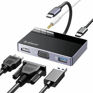 ORICO USB C ハブ 5-in-1 USB3.0 100WPD充電 4K