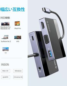 ORICO 【USB C】 ハブ 5-in-1 USB3.0 100WPD充電 4K