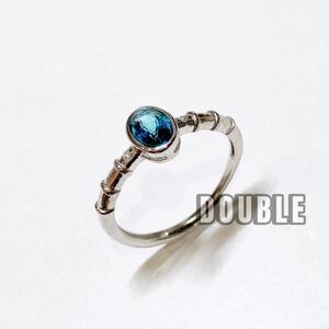 高品質 0.4ct ロンドンブルートパーズ リング