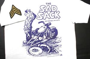 YTS44東洋XLバズリクソンズSAD SACKサドサックU.S.ARMYバイクYANKマガジンSGT.GEORGE BAKER半袖TシャツUSA製BUZZ RICKSON'S