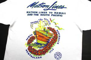 YTS19東洋MマトソンラインLURLINE半袖TシャツUSA製 ハワイMatson Lines豪華客船SUN SURFサンサーフ