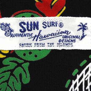 YHL71東洋Sホノルル1850年1950年 遷都100周年ALOHA CENTENNIAL長袖 アロハシャツSUNSURFサンサーフSS25446色黒の画像5