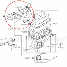 日産 セレナ用 C25 NC25 CNC25 エアダクト ホース インテーク 純正交換 16576-CY000 16576-CY00A エアインテーク パイプ エンジン 即納　_画像4