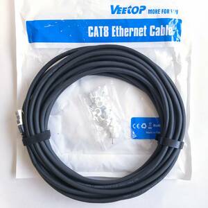 「一円スタート」VEETOP CAT8 イーサネットケーブル LANケーブル ブラック「1円」AKI01_2219