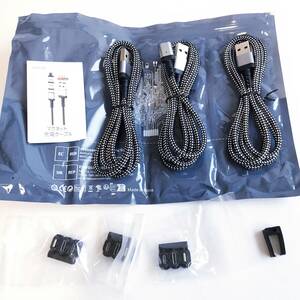「一円スタート」マグネット USB充電ケーブル lightning/USB-C/MicroUSB 1.2m 3本セット 「1円」AKI01_2510