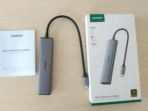 【一円スタート】UGREEN Revodok 105 USB Cハブ 5-IN-1 HDMI 出力USB ハブ Type-C 100W PD急速充電 「1円」 HOS01_0776