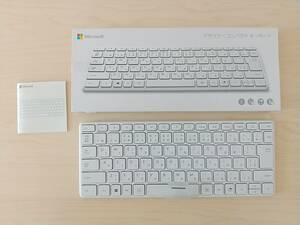 【一円スタート】マイクロソフト デザイナー コンパクト キーボード 21Y-00019 ワイヤレス 薄型 3台接続可 Bluetooth 「1円」 HOS01_0783