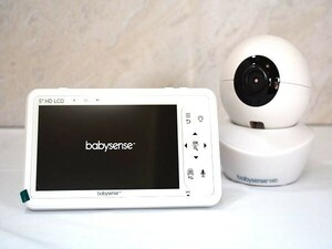 【一円スタート】Babysense ベビーカメラ 見守り 双方向トーク 室温アラート HD画質 720p ホワイトノイズ 子守歌 ホワイト 1円 ☆A06343☆