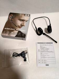 【一円スタート】イヤホン Bluetooth ヘッドセット マイク脱着式 耳を塞がない ワイヤレス 1円 HAM01_2319