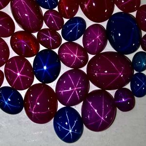 ●リンデンスターサファイア・ルビー35点おまとめ100ct●a ルース 裸石 宝石 star sapphire ruby jewelry ジュエリー スタールビー 