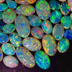 遊色効果抜群!!●天然オパール52点おまとめ●a 100ct ルース 裸石 宝石 ジュエリー jewelry opal 遊色 water fire white ②