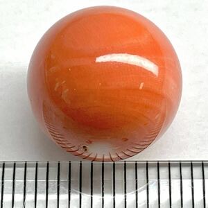 ●天然本珊瑚3.7g●A 18.710ct 約13.7×13.8mm ルース 裸石 宝石 coral コーラル さんご 丸玉 サンゴ DC0/EA4 テEA5