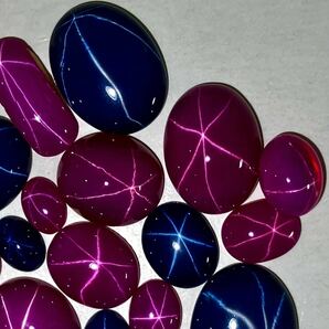 ●リンデンスターサファイア・ルビー26点おまとめ100ct●a ルース 裸石 宝石 star sapphire ruby jewelry ジュエリー スタールビー ②の画像3