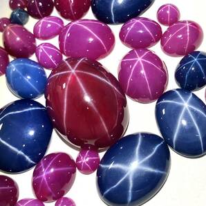 ●リンデンスターサファイア・ルビー30点おまとめ110ct●a ルース 裸石 宝石 star sapphire ruby jewelry ジュエリー スタールビー Sの画像1