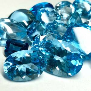 ●天然ブルートパーズ19点おまとめ200ct●a ルース 裸石 ジュエリー ハートシェイプ jewelry blue topaz ④S