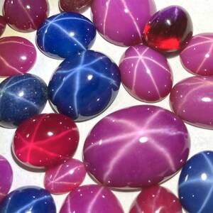 ●リンデンスターサファイア・ルビー31点おまとめ100ct●a ルース 裸石 宝石 star sapphire ruby jewelry ジュエリー スタールビー ②S