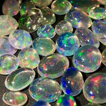 遊色効果抜群!!●天然ウォーターオパールおまとめ●a 50ct ルース 裸石 宝石 ジュエリー jewelry opal 遊色 water white DD0 S_画像2