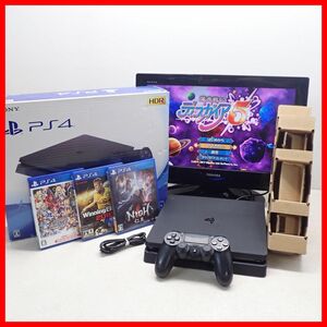 動作品 PS4 プレステ4 本体 CUH-2100A 500GB + 魔界戦記ディスガイア5 等 ソフト3本 まとめてセット PlayStation4 SONY ソニー 箱付【20