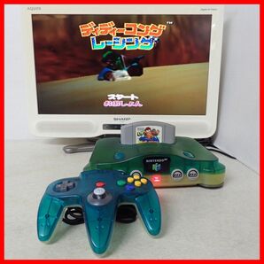 動作品 N64 ニンテンドウ64 本体 NUS-001 クリアブルー+ディディーコングレーシング まとめてセット【20の画像1