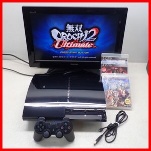 PS3 プレステ3 本体 CECHA00 60GB + 無双OROCHI2 Ultimate 等 ソフト3本 まとめてセット PlayStation3 SONY ソニー 難あり品【20