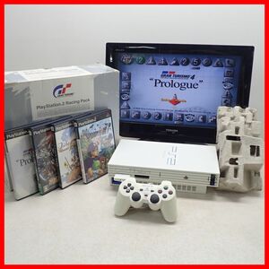 動作品 PS2 プレステ2 本体 SCPH-55000 GT レーシングパック + ファントム・ブレイク 等 ソフト3本 まとめてセット SONY ソニー 箱付【20