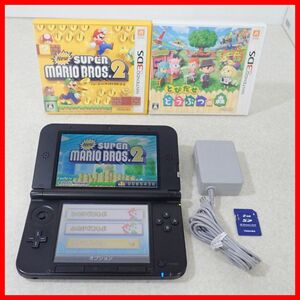  Nintendo 3DSLL body SPR-001 blue × black + soft New Super Mario Brothers 2 etc. 2 ps together set Nintendo with defect goods [10