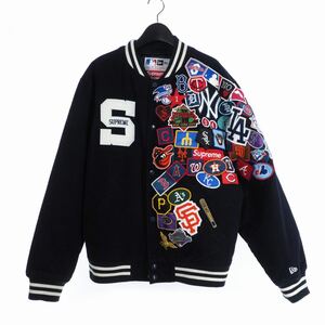 未使用品 シュプリーム SUPREME New Era MLB Varsity Jacket ニューエラ メジャーリーグ ワッペン スタジャン L ネイビー メンズ