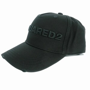 未使用品 ディースクエアード DSQUARED2 21AWロゴ刺繍 キャップ 帽子 UNI ブラック 黒 S82BC0028 国内正規 メンズ